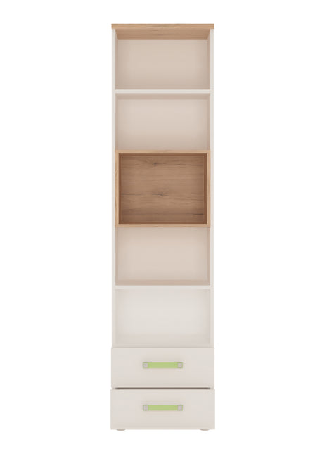 4KIDS Tall 2 Drawer Bookcase with Lemon Handles
