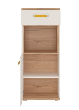 4KIDS 1 Door 1 Drawer Narrow Cabinet with Orange Handles