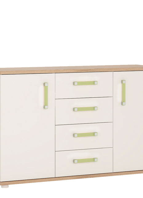 4KIDS 2 Door 4 Drawer Sideboard with Lemon Handles