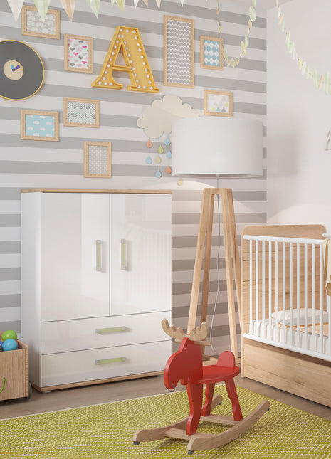4KIDS 2 Door 4 Drawer Sideboard with Lemon Handles