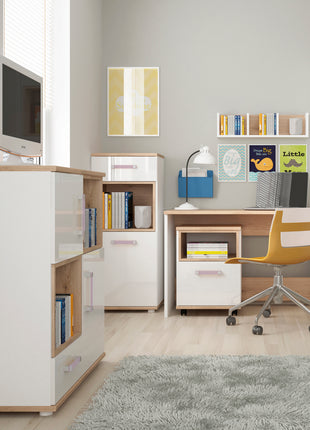 4KIDS 1 Door Desk Mobile with Lilac Handles