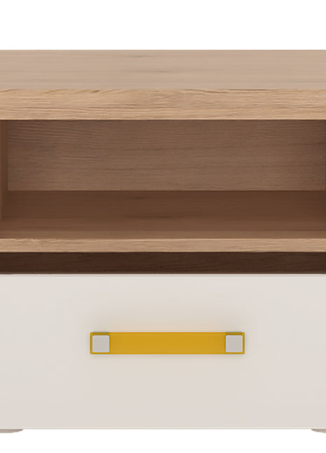 4KIDS 1 Drawer Bedside Cabinet with Orange Handles