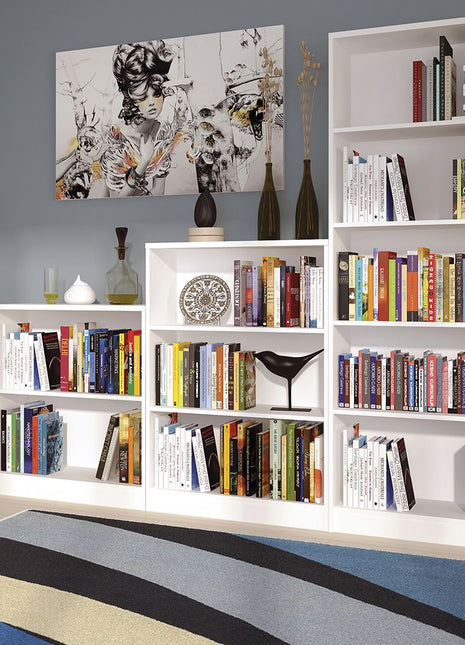 4 You Medium Wide Bookcase In Pearl White