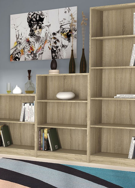 4 You Medium Wide Bookcase in Sonama Oak