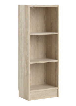Basic Low Narrow Bookcase (2 Shelves) in Oak