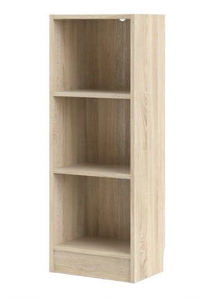 Basic Low Narrow Bookcase (2 Shelves) in Oak