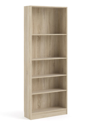 Basic Tall Wide Bookcase (4 Shelves) in Oak