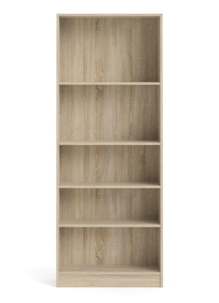 Basic Tall Wide Bookcase (4 Shelves) in Oak