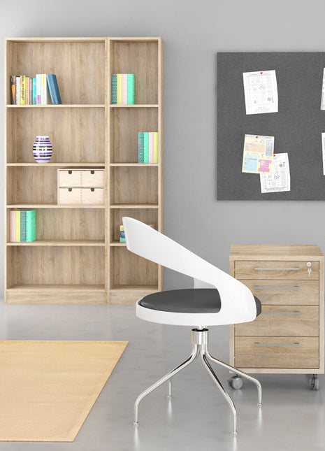 Basic Tall Wide Bookcase (4 Shelves) in Oak
