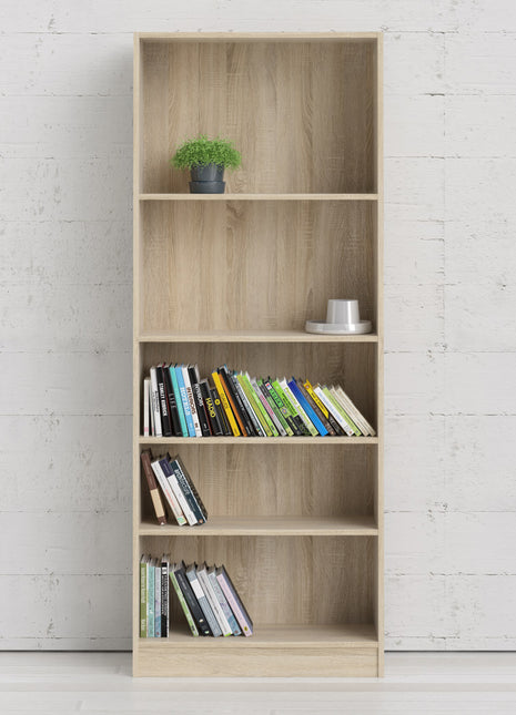 Basic Tall Wide Bookcase (4 Shelves) in Oak