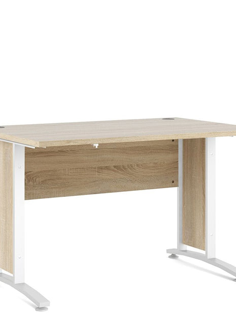 Prima Desk 120 cm in Oak with White legs