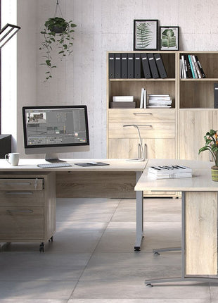 Prima Desk 120 cm in Oak with White legs