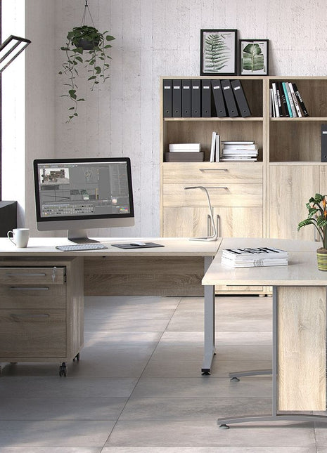 Prima Desk 120 cm in Oak with White legs