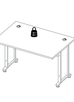 Prima Desk 120 cm in Oak with White legs