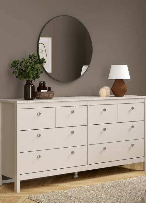 Madrid Double Dresser 4+4 Drawers in Cashmere