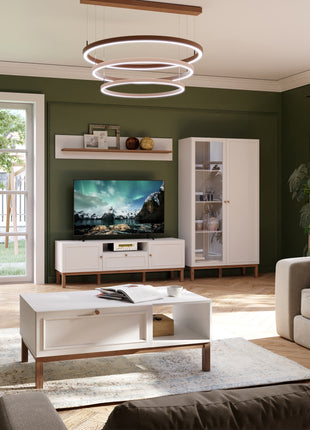 Wensley 1 Drawer Coffee Table in Light Grey and Oak