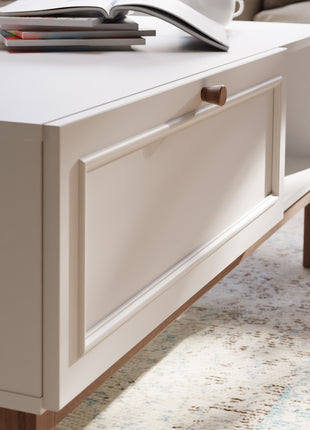 Wensley 1 Drawer Coffee Table in Light Grey and Oak