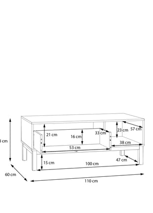 Wensley 1 Drawer Coffee Table in Light Grey and Oak