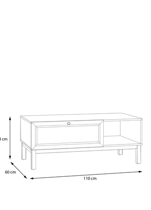 Wensley 1 Drawer Coffee Table in Light Grey and Oak