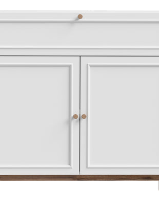 Wensley 2 Door 1 Drawer Console in Light Grey and Oak