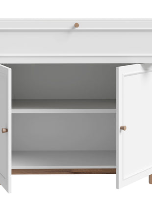 Wensley 2 Door 1 Drawer Console in Light Grey and Oak
