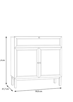 Wensley 2 Door 1 Drawer Console in Light Grey and Oak