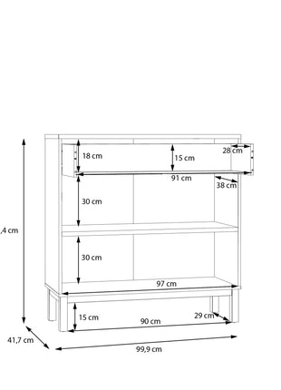 Wensley 2 Door 1 Drawer Console in Light Grey and Oak