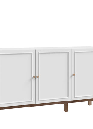 Wensley 3 Door 1 Drawer Sideboard in Light Grey and Oak