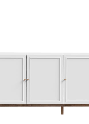 Wensley 3 Door 1 Drawer Sideboard in Light Grey and Oak