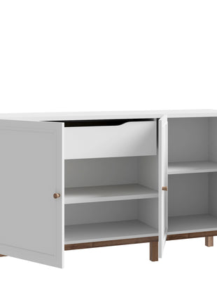 Wensley 3 Door 1 Drawer Sideboard in Light Grey and Oak