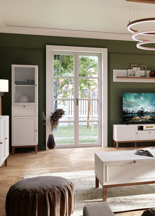 Wensley 3 Door 1 Drawer Sideboard in Light Grey and Oak