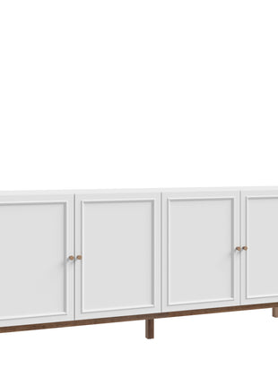 Wensley 4 Door 1 Drawer Sideboard in Light Grey and Oak