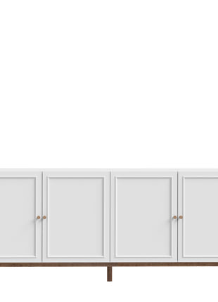 Wensley 4 Door 1 Drawer Sideboard in Light Grey and Oak