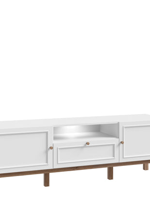 Wensley 2 Door 1 Drawer TV Unit in Light Grey and Oak inc LED Lighting