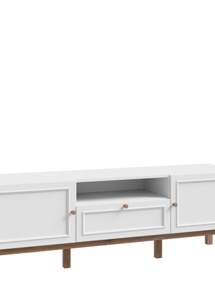 Wensley 2 Door 1 Drawer TV Unit in Light Grey and Oak