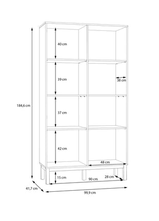 Wensley Display Cabinet with 1 Door and  1 Glass Door in Light Grey and Oak