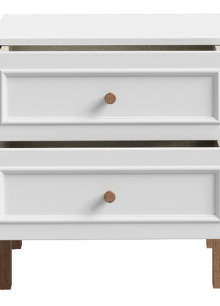 Wensley 2 Drawer Bedside Chest in Light Grey and Oak