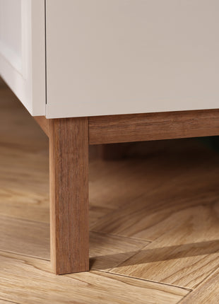 Wensley 2 Drawer Bedside Chest in Light Grey and Oak