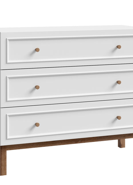 Wensley 3 Drawer Chest in Light Grey and Oak