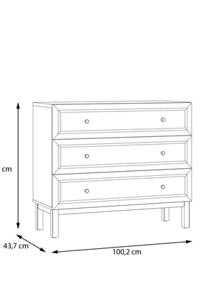 Wensley 3 Drawer Chest in Light Grey and Oak