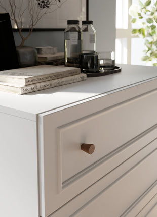 Wensley 3 Drawer Chest in Light Grey and Oak