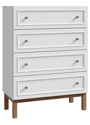 Wensley 4 Drawer Chest in Light Grey and Oak