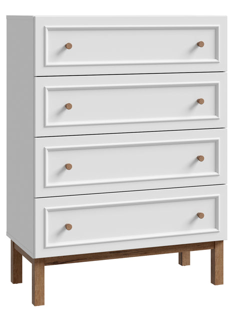 Wensley 4 Drawer Chest in Light Grey and Oak