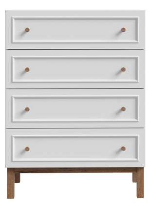 Wensley 4 Drawer Chest in Light Grey and Oak