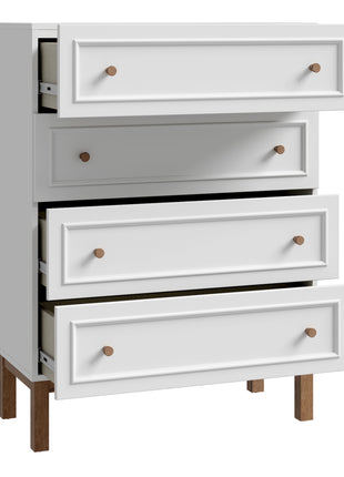 Wensley 4 Drawer Chest in Light Grey and Oak