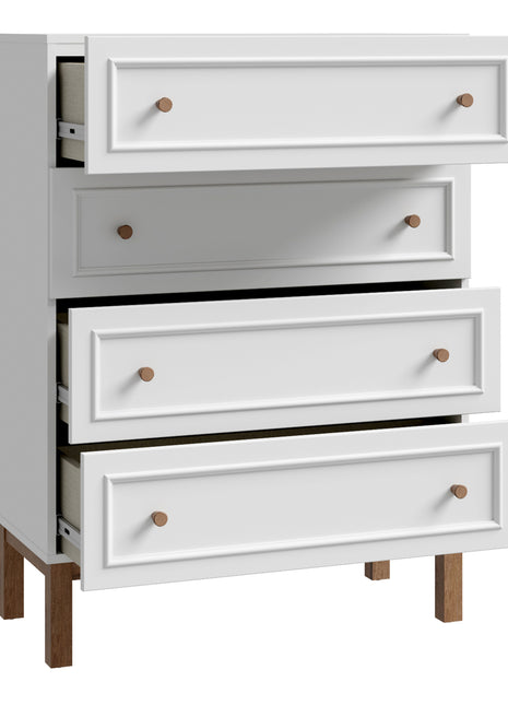 Wensley 4 Drawer Chest in Light Grey and Oak