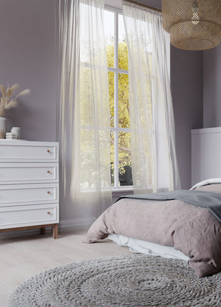 Wensley 4 Drawer Chest in Light Grey and Oak