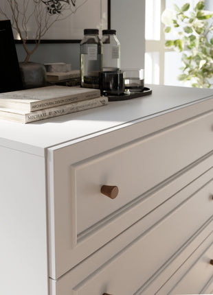 Wensley 4 Drawer Chest in Light Grey and Oak