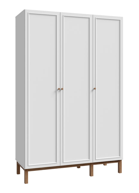 Wensley 3 Door Wardrobe in Light Grey and Oak