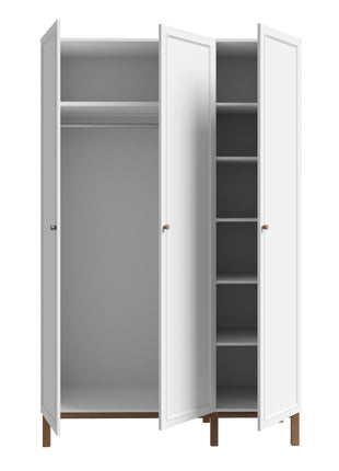 Wensley 3 Door Wardrobe in Light Grey and Oak